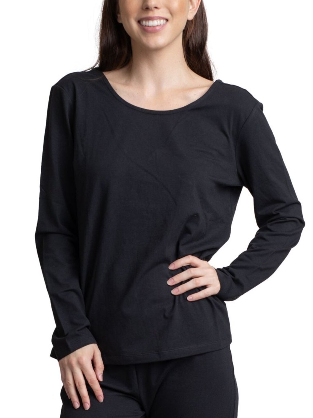 Muk Luks Womens Draped Back Lounge T Shirt